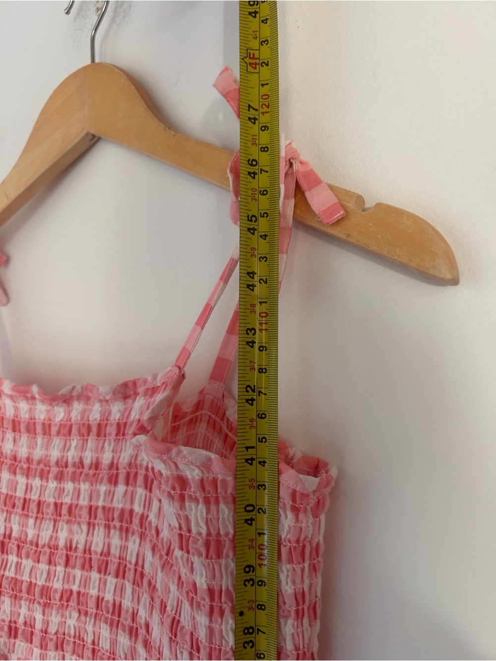 Pink Gingham Tie-Shoulder Midi Dress - Picture 5 of 8